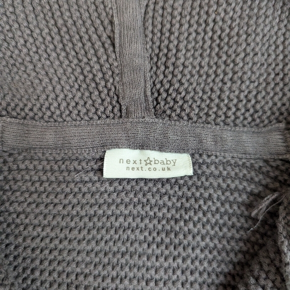 Gray Hooded Cardigan with Wooden Buttons - Picture 2 of 4